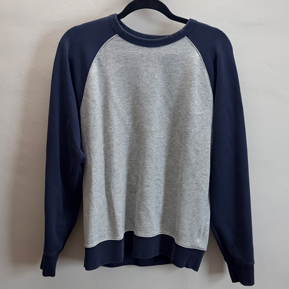 J. Crew Men's Blue and Gray Crewneck Sweater
